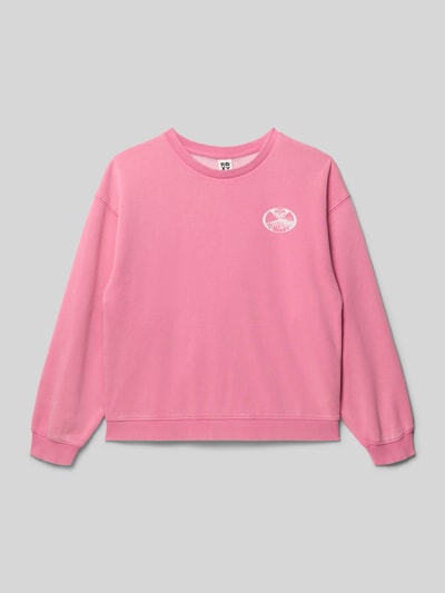 Roxy Sweatshirt met labelprint Felroze - 1