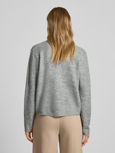 Only Kurtka z dzianiny o luźnym kroju z listwą guzikową model ‘SIMONI’ Średnioszary melanż 5