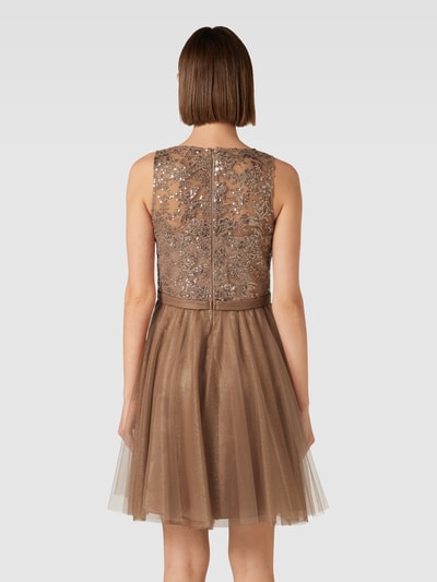 V.M. Cocktailkleid mit Paillettenbesatz Taupe 5