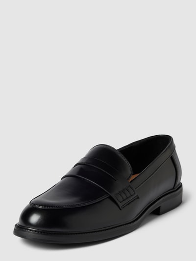 Only Loafers in effen design, model 'LUX' Zwart - 1