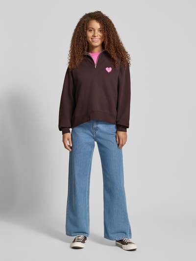 OH APRIL Sweatshirt met ritssluiting, model 'Pauli' Middenbruin - 1