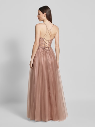 V.M. Abendkleid mit Spitzenbesatz Rose 5