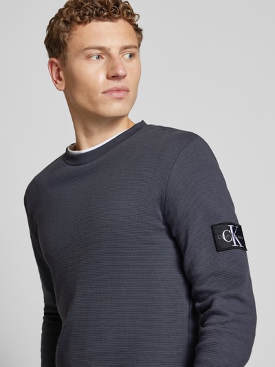 Calvin Klein Jeans Longsleeve mit Label-Patch Anthrazit 3