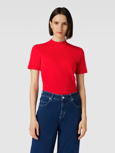 Tommy Hilfiger Cropped T-Shirt mit Turtleneck Modell 'NEW CODY' Rot 4