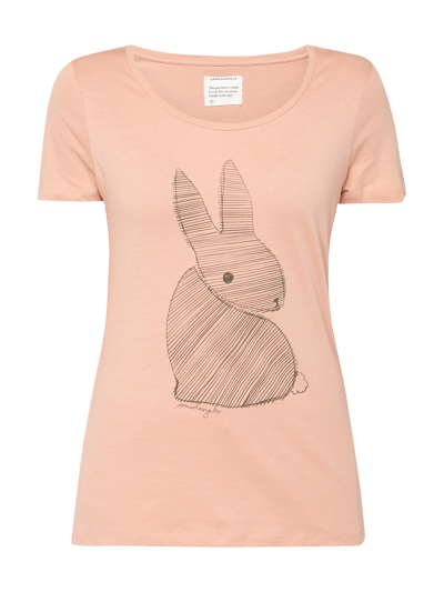 Armedangels T-Shirt mit Hasen-Print Apricot 2