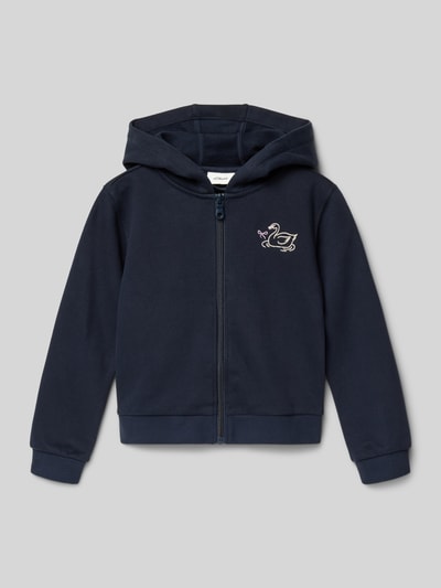 s.Oliver RED LABEL Regular fit sweatjack van katoenmix Marineblauw - 1