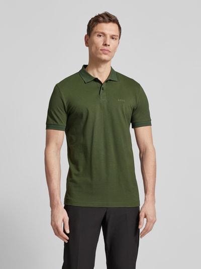 BOSS Green Poloshirt mit Label-Detail Dunkelgruen 4