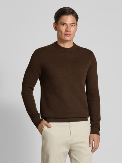 SELECTED HOMME Regular fit pullover van puur katoen, model 'DANE' Chocoladebruin - 4