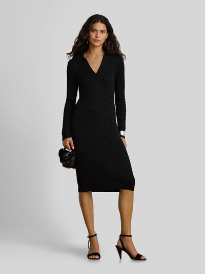Lauren Ralph Lauren Slim Fit Strickkleid aus Baumwoll-Viskose-Mix Black 4