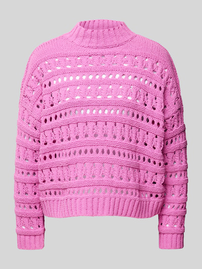 Only Strickpullover mit gerippten Abschlüssen Modell 'LEAH' Pink 2