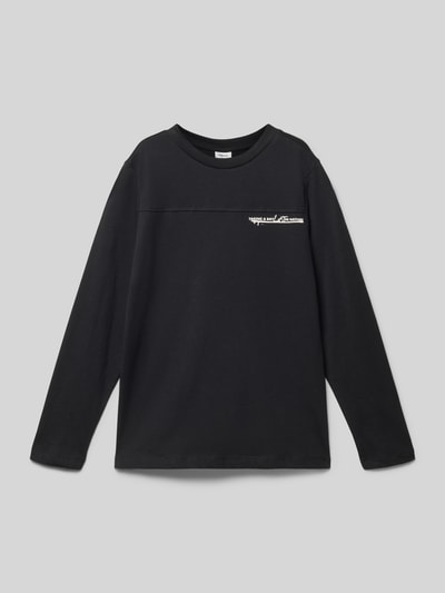 s.Oliver RED LABEL Bluzka z długim rękawem o kroju regular fit z mieszanki dżerseju i bawełny Czarny 1