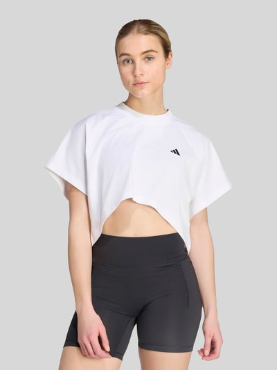 adidas Training Loose Fit Sport-T-Shirt aus Baumwoll-Mix Modell 'PrimeLift' Weiss 2