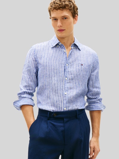 Tommy Hilfiger Regular Fit Freizeithemd aus reinem Leinen Marine 4