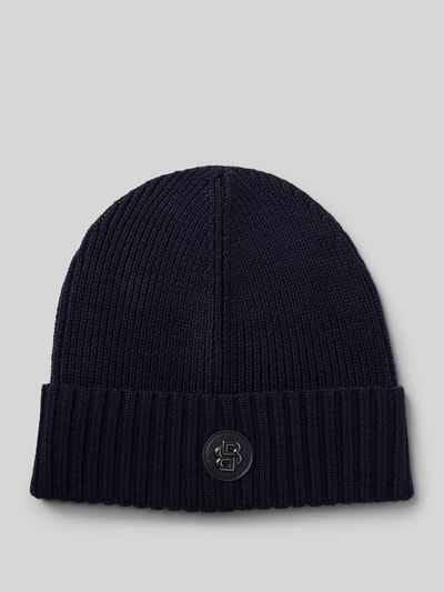 BOSS Beanie van zuivere scheerwol, model 'FATI' Marineblauw - 1