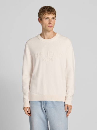 Pepe Jeans Regular fit gebreide pullover van een mix van viscose en katoen, model 'PHINEAS' Offwhite - 4