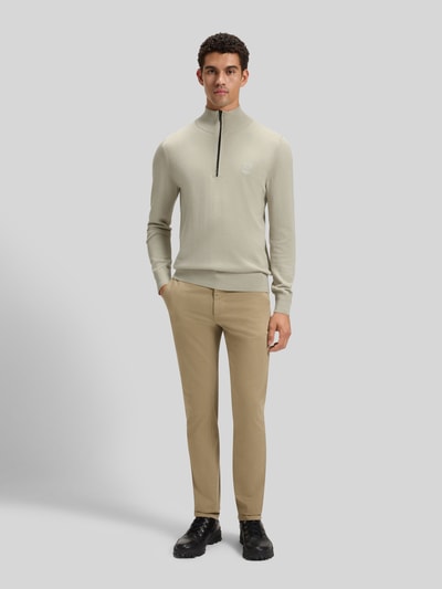 BOSS Orange Regular Fit Troyer aus Baumwoll-Kaschmir-Mix Modell 'KANOBIX_S' Sand 1