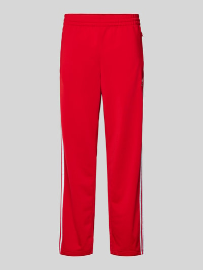 adidas Originals Straight Leg Sweatpants mit labeltypischen Streifen Rot 2