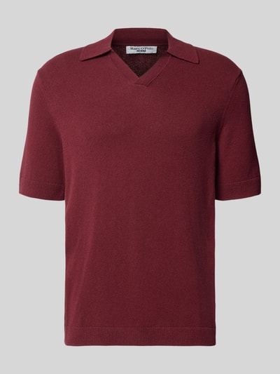 Produktfoto, bordeauxrote koszulka polo Regular Fit Poloshirt aus Baumwoll-Mix von Marc O'Polo Denim, gładka faktura
