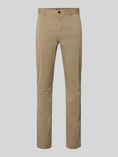 Produktfoto, Slim Fit Chino aus Baumwoll-Mix Modell 'CHINO_SLIM' von BOSS Orange, beżowe, z drobnym wzorem i kieszeniami, materiał bawełniany