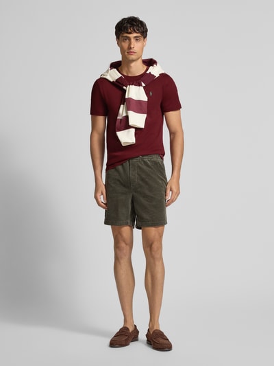 Polo Ralph Lauren Custom slim fit T-shirt met labelstitching Bordeaux - 1