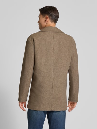 Matinique Lange jas van wolmix, model 'BURNLEY' Beige - 5