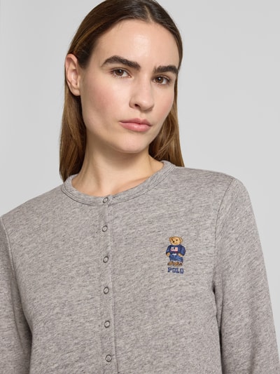 Polo Ralph Lauren Regular Fit Jacke in Strick-Optik mit Logo-Stitching Dunkelgrau 3