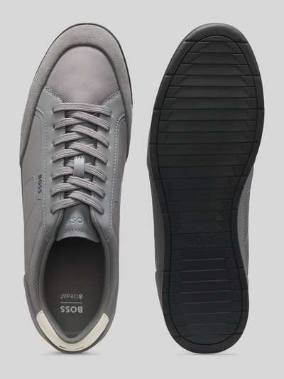 BOSS sneakersy z napisem z logo Średnioszary 4