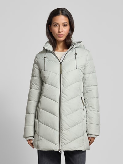 camel active Lange gewatteerde jas met tweewegritssluiting Mintgroen - 4