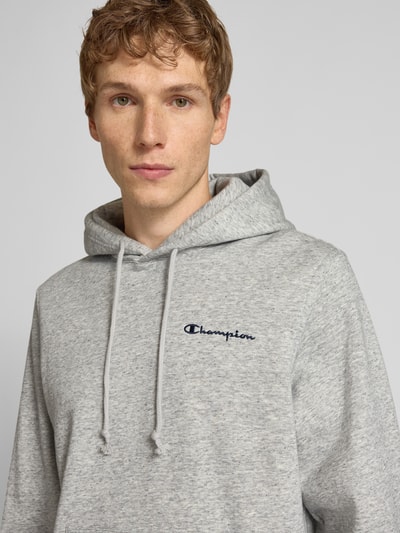 CHAMPION Bluza z kapturem z wyhaftowanym logo Jasnoszary melanż 3