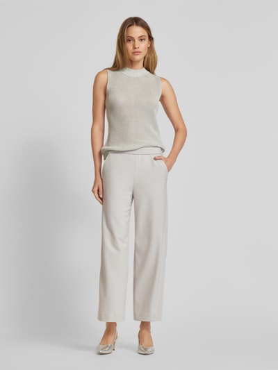 Raffaello Rossi Wide leg stoffen broek met verkort model, model 'PALINA' Lichtgrijs - 1