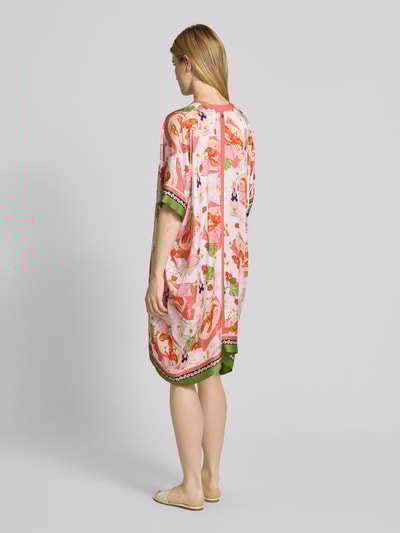 Marc Cain Knielange jurk met doorknoopsluiting Koraal - 5