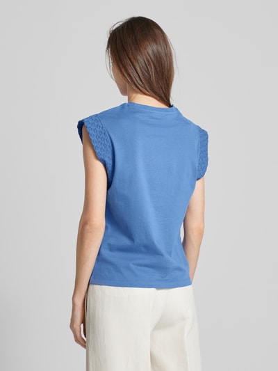 Mango T-Shirt mit Kappärmeln Modell 'MARIA' Blau 5