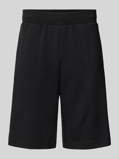 Produktfoto, Shorts mit elastischem Bund von EA7 Emporio Armani aus Baumwoll-Mix, Regular Fit, schwarze Farbe, glatte Textur, Vorderansicht