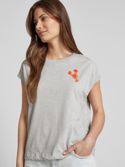 Essentiel Antwerp T-Shirt mit Motiv-Stitching Modell 'Hobster' Hellgrau Melange 3