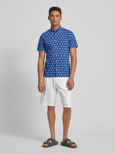 Tommy Hilfiger Slim fit vrijetijdsoverhemd met all-over motief Marineblauw - 1