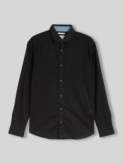 Tom Tailor Regular Fit Freizeithemd aus Leinen-Baumwolle-Mix Black 2
