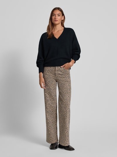 Vero Moda Comfort Fit Strickpullover mit Woll-Anteil Modell 'BOOM' Black 1