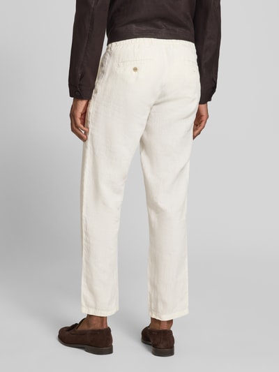 Brax slim fit linnen broek van puur linnen model 'Fabio' Wit - 5