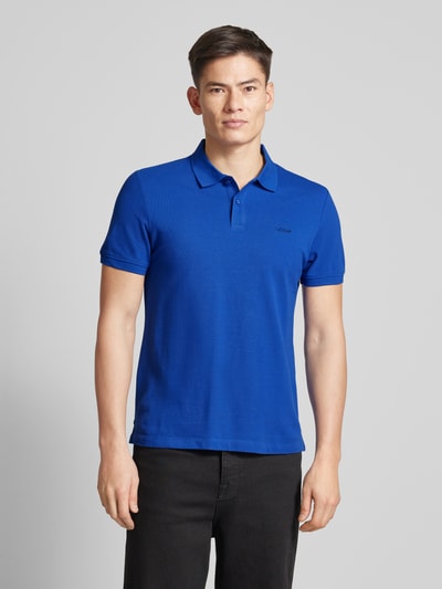 s.Oliver RED LABEL Regular Fit Poloshirt aus Baumwoll-Piqué mit Label-Stitching Royal 4