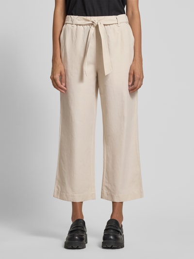 comma Straight leg stoffen broek met verkort model Zand - 4