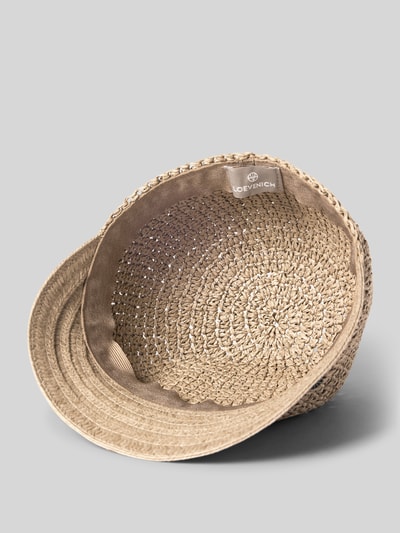 Produktfoto, Baseball Cap mit verstärktem Schirm von Loevenich aus reinem Papier, beiges Strukturmuster, Einheitsgröße, runde Formen, matte Textur
