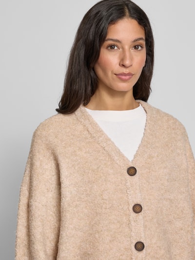 JAKE*S STUDIO WOMAN Strickjacke in Bouclé-Optik mit V-Ausschnitt Sand 3