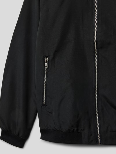 Jack & Jones Bomberjack met ritssluiting, model 'RUSH' Zwart - 2