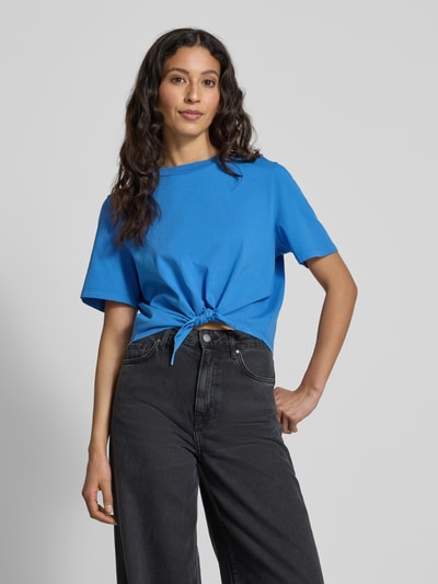 Rich & Royal Kort T-shirt met knoopdetail Koningsblauw - 4