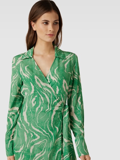 Selected Femme Wikkeljurk met all-over motief Lichtgroen - 3