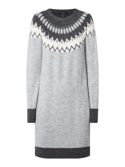 Vero Moda Strickkleid mit Norweger-Dessin Modell 'Simone' Hellgrau Melange 2