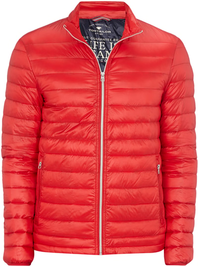 Tom Tailor Lightdaunen Steppjacke mit Reißverschlusstaschen Rot 6