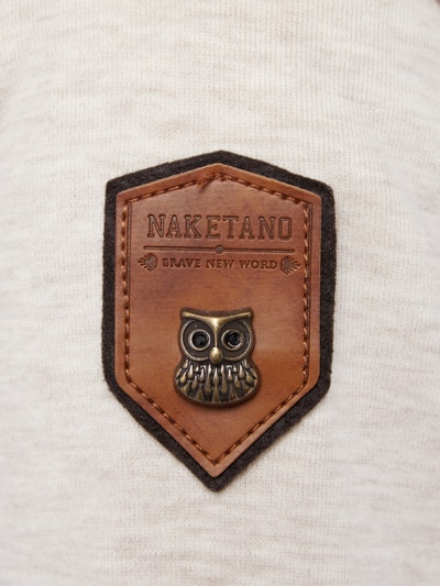 Naketano Hoodie mit Kapuze und Logo-Applikationen Offwhite Melange 2