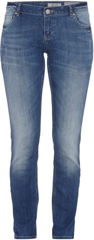 Review Double Stone Washed Jeans im Skinny Fit Blau 5