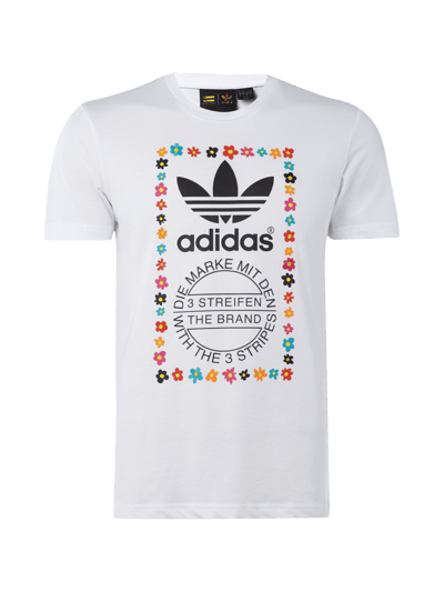 adidas Originals T-Shirt mit Label-Print und Logo Weiss 1